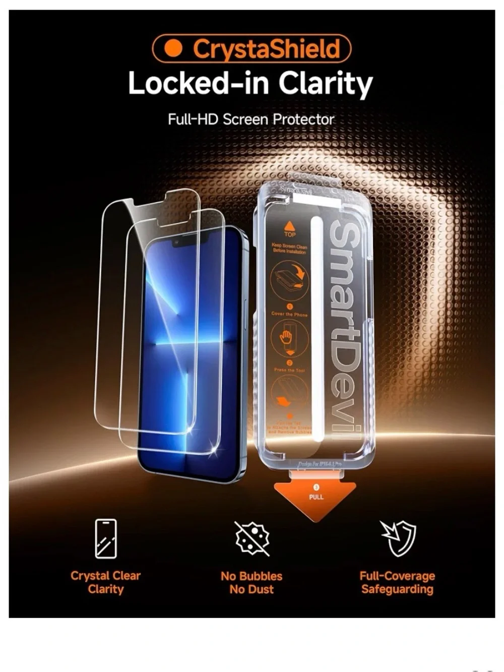 Tempered Glass I phone 14plus/13pro max screen protector 2 pack